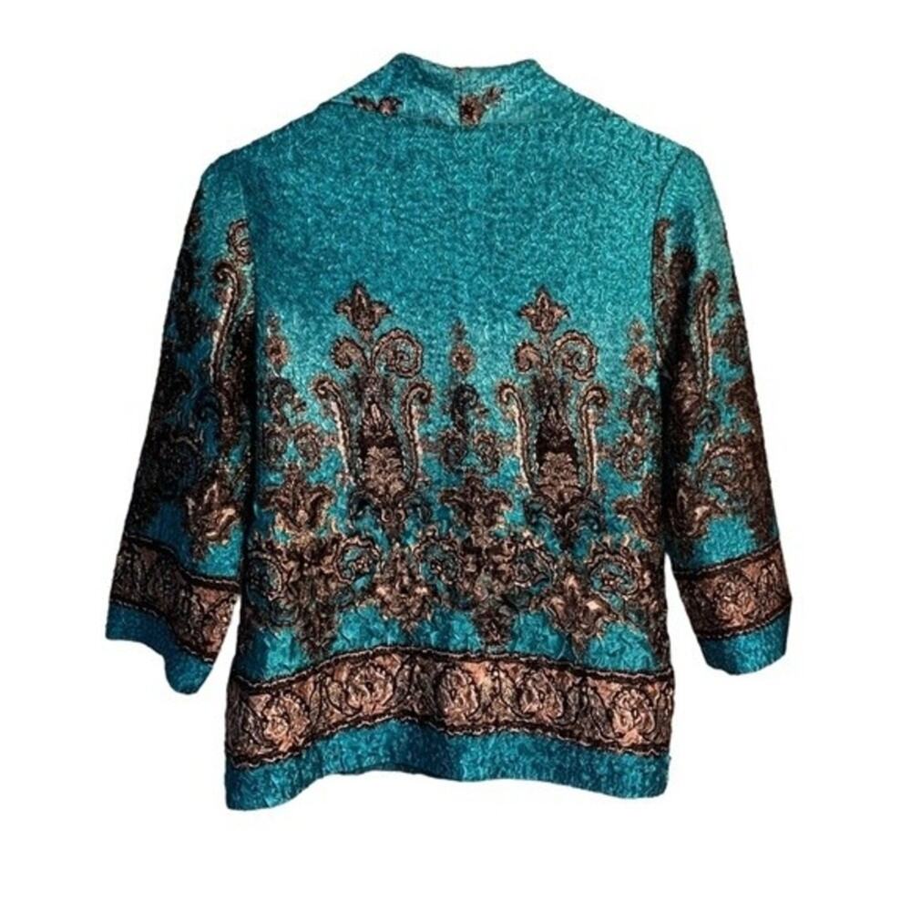 Joni B Textured Abstract Design Button Down Blous… - image 2